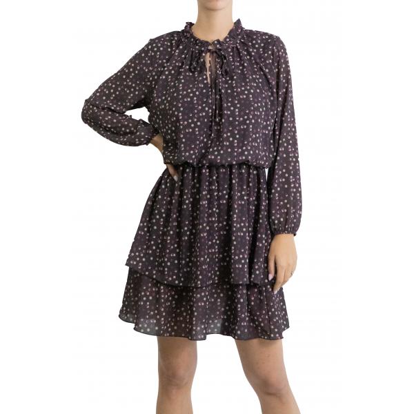 Vestito con mini pois con laccio 